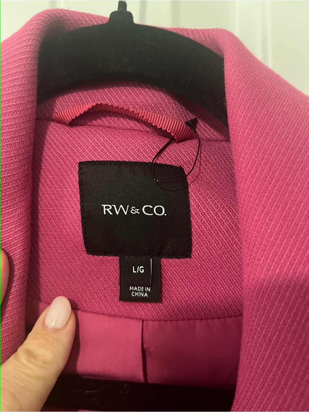 RW& CO. Tailored Single-Button Fuchsia Blazer Pea Coat Jacket - Picture 8 of 8